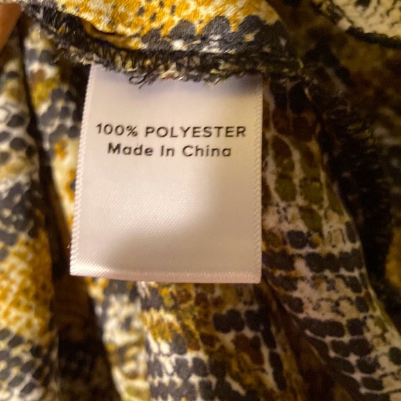 Peyton Jensen Python Snake Print Babydoll Tunic Long Sleeve V-Neck Blouse XS - Picture 7 of 7